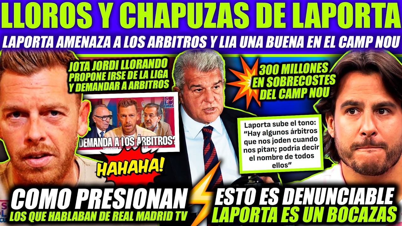 JOTA JORDI RABIA CONTRA LOS ARBITRAJES Y PIDE DENUNCIAR - LAPORTA PRESIONA A LOS ARBITROS ¡LLORICAS!
