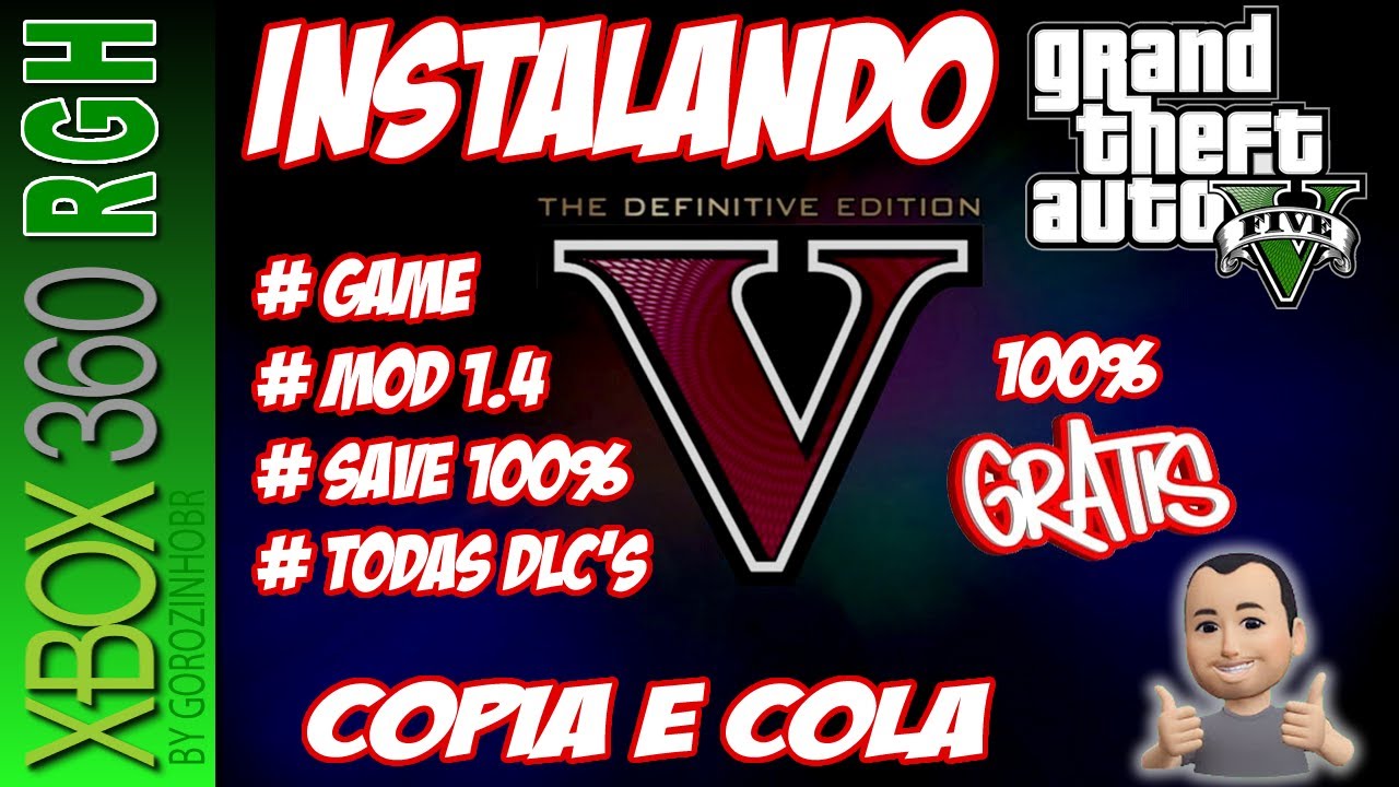 CONFIGURANDO PACK FULL GTA 5  DEFINITIVE EDITION  1.4 + DLC + SAVE 100% #xbox360rgh