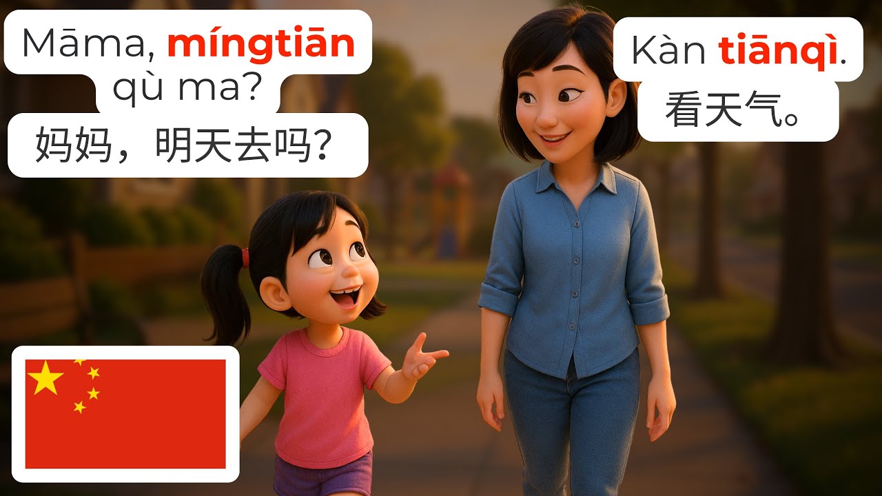 🇨🇳 Учим китайский с мамой: Диалог в парке развлечений | HSK1-2