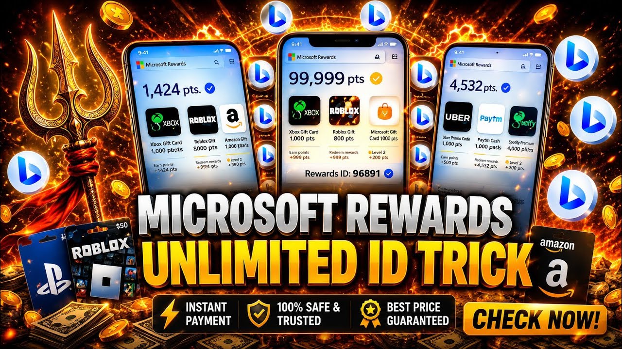 Ms Rewards 100+ ID In One Phone || New Trick Unlocked 🔓 ||