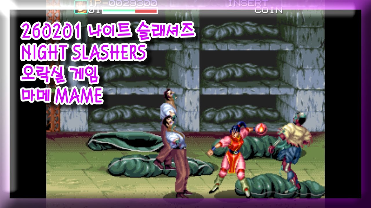 260201 나이트 슬래셔즈 NIGHT SLASHERS 잘못함 주의 [오락실 게임] 마메 MAME 유아프리 youafree YAF 아케이드 게임 Arcade Game