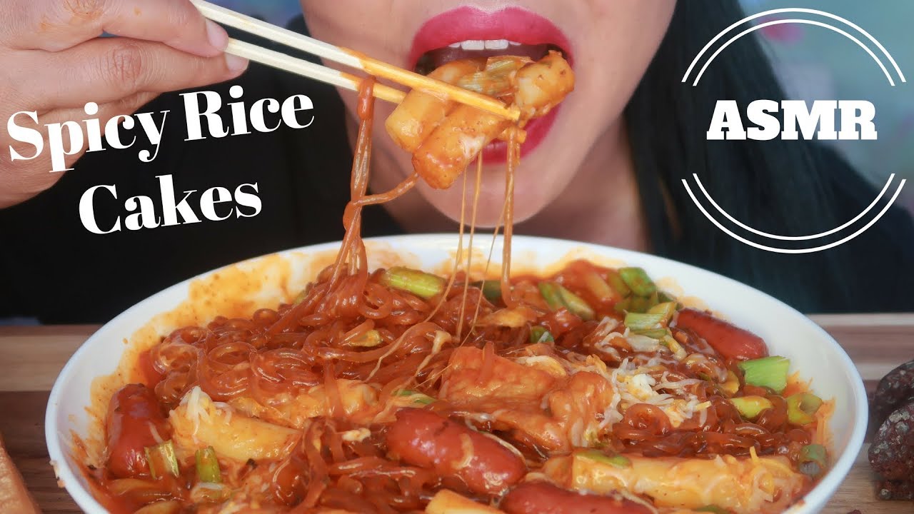 ASMR - Spicy Rice Cakes With Sweet Potato Noodles  (No Talking)