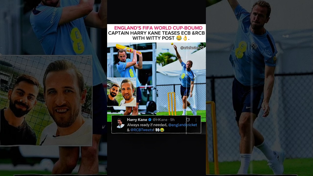 ⚽ Harry Kane to RCB? 😂🏏 England Captain Shows Cricket Skills Ahead of FIFA World Cup. #shorts #fifa