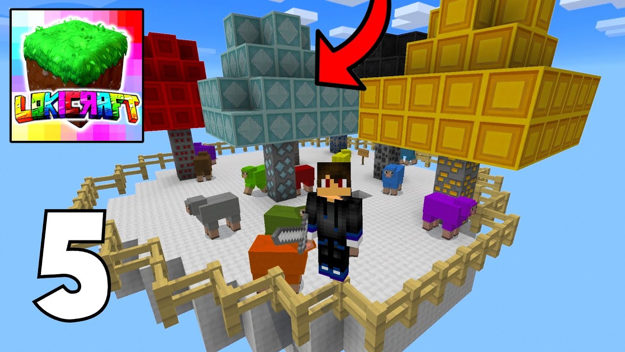 LOKICRAFT - SKYBLOCK SURVIVAL GAMEPLAY PART 5 - DIAMOND ISLAND - MOBILE GAMES
