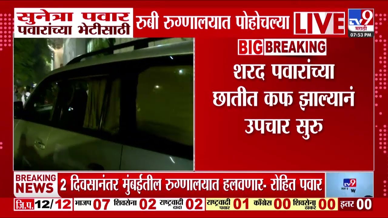 Sunetra Pawar शरद पवारांच्या भेटीसाठी रुबी रुग्णालयात पोहोचल्या | Sharad Pawar Health Updates