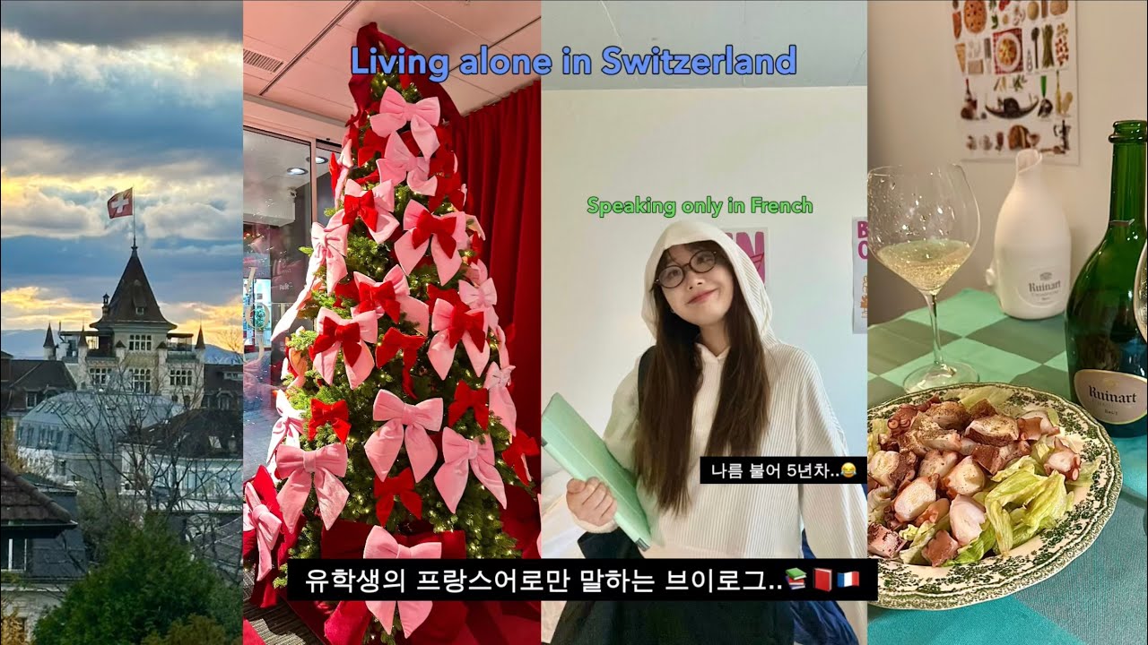 프랑스어로만 말하는 유학생vlog🇨🇭프랑스어 5년차..이지만 쉽지 않았다😇유학생 석사vlog, 한식 레시피를 불어..로..👩🏻‍🍳