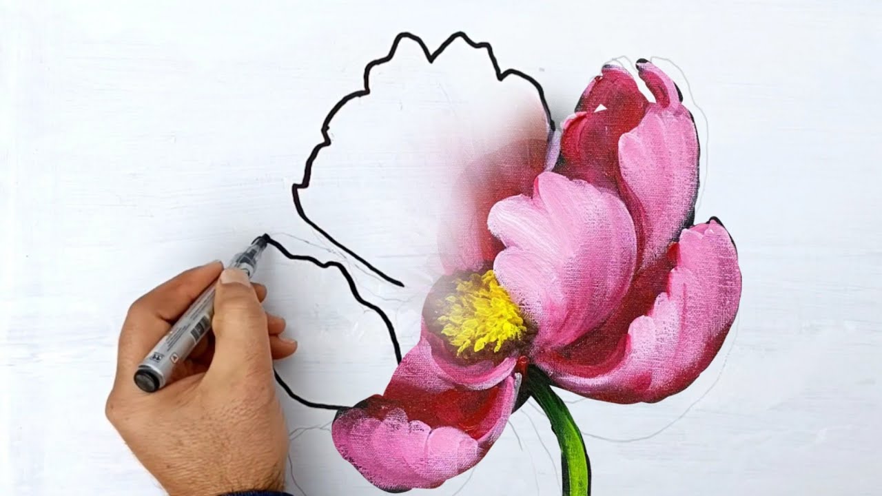 افكار  واسرار رسم الوردة الملفوفة بكل سهولة  للمبتدئين خطوة بخطوة