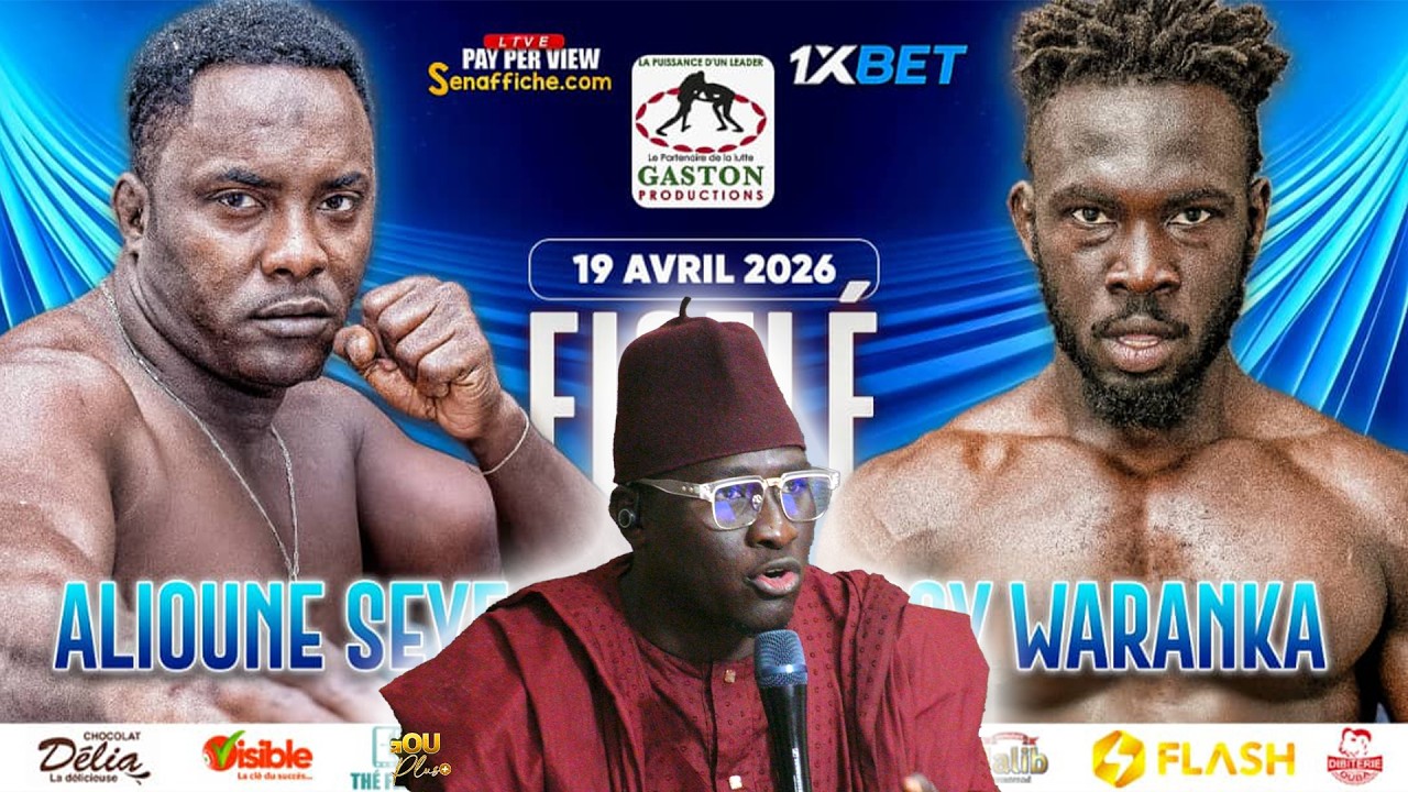 Remise du drapeau du parrain Boy Waranka vs Alioune Seye 2 Serigne Mbaye pour le 19 Avril