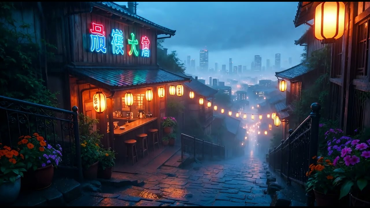 Rainy Night in Old Tokyo 🏮☔ Lofi Hip Hop for Studying | Traditional Japanese Vibes