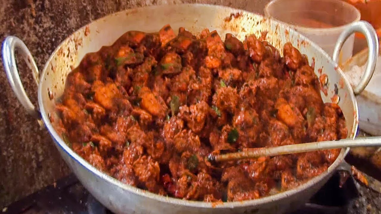 CHICKEN FRY CURRY - HYDERABAD STREET FOOD - STREET FOOD AROUND THE WORLD