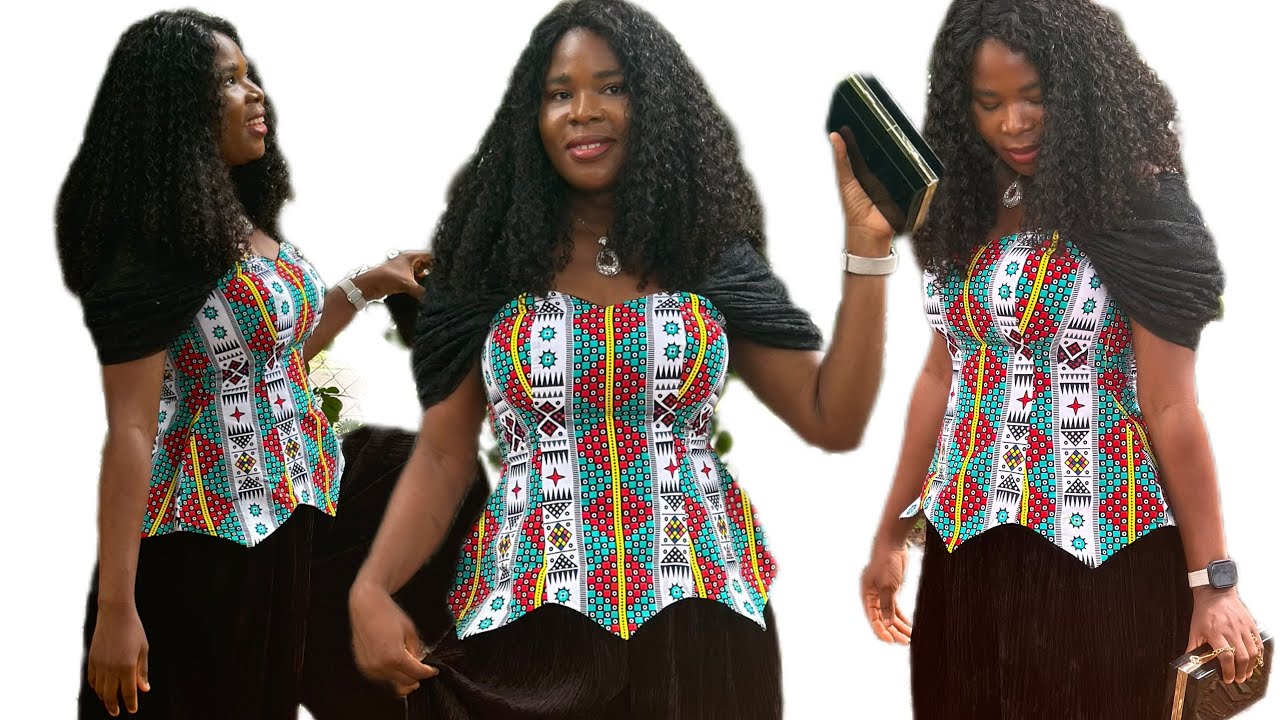How to cut and sew an off shoulder blouse with a rushed sleeves