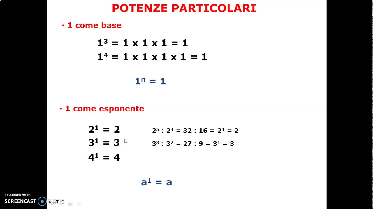 potenze: casi particolari
