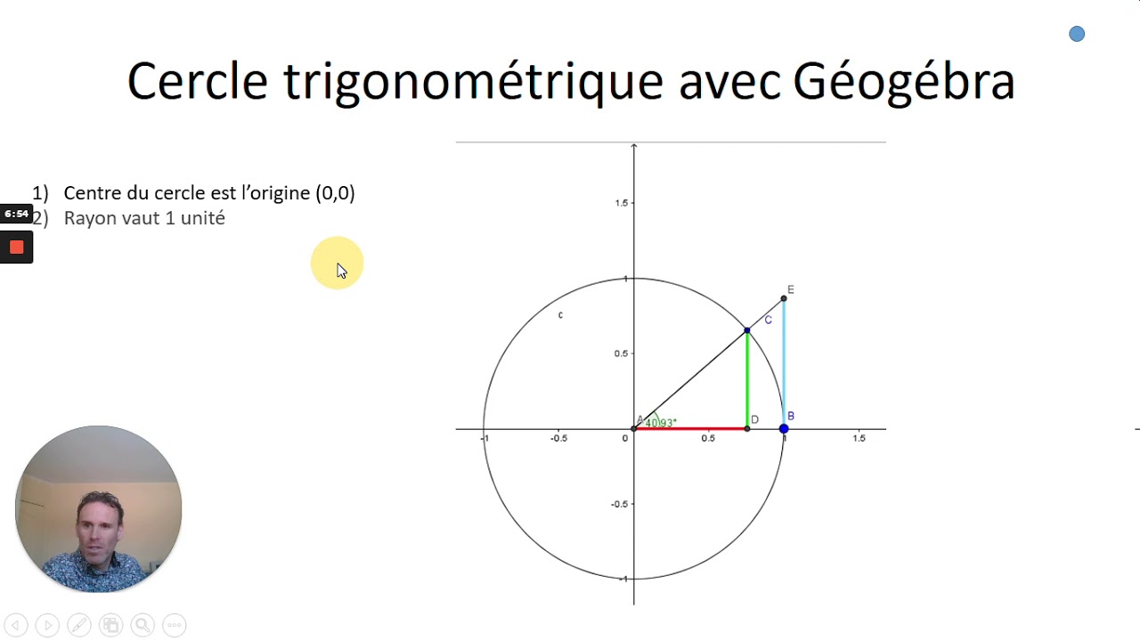 cours trigo 2 cercle trigo - formule trigonométrique aire triangle - loi des sinus