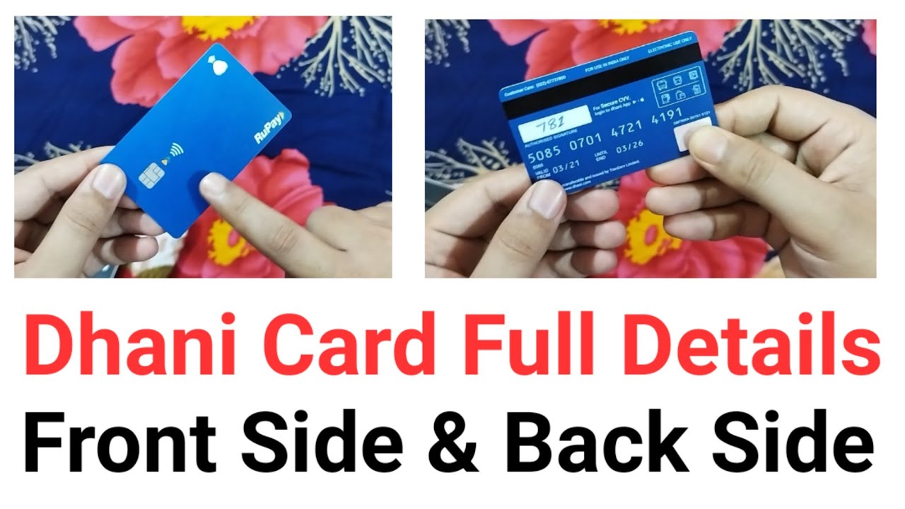 Dhani Card Full Details Front Side & Back Side