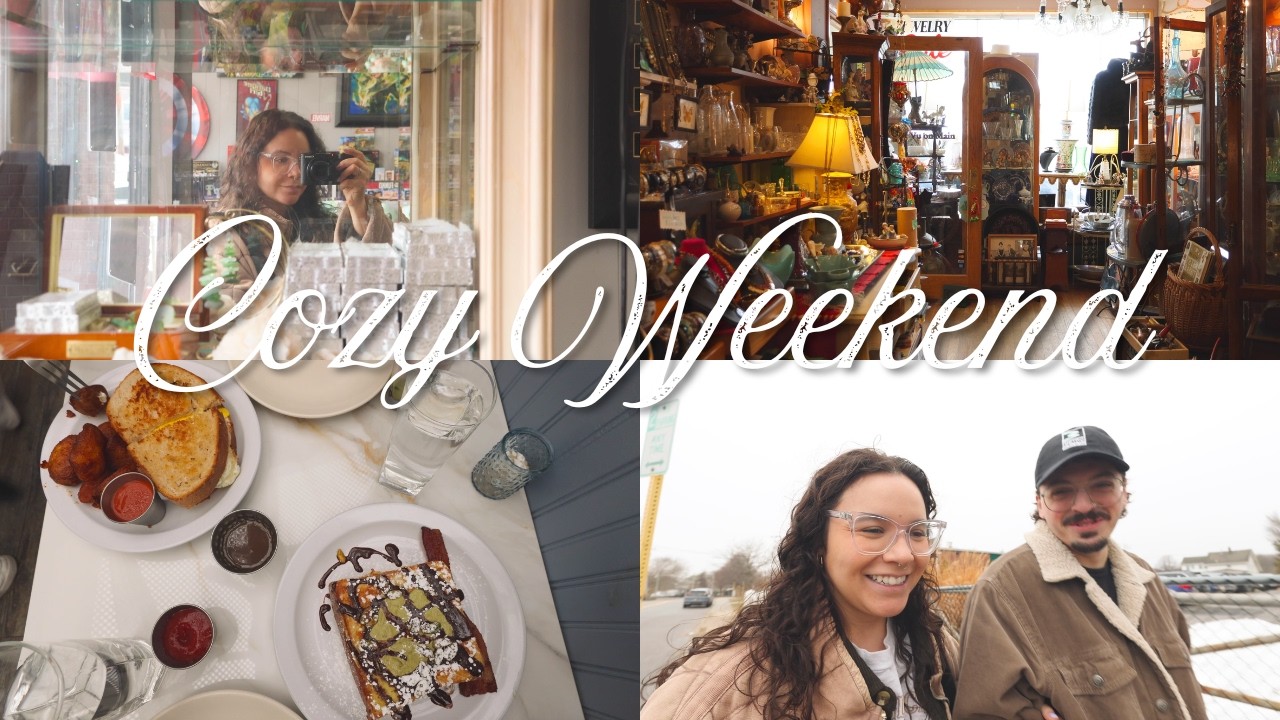 COZY WEEKEND: hosting book club, thrifting haul, brunch date, curly hair routine and more!