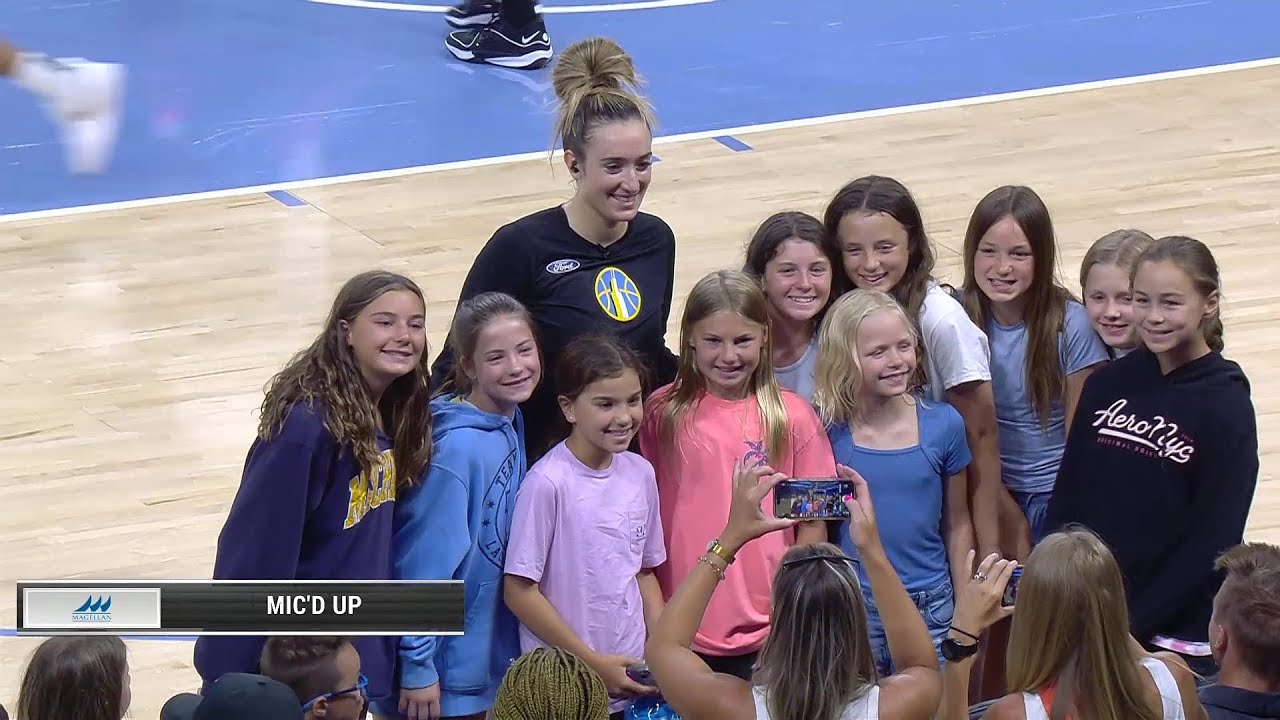 Marina Mabrey Mic'd up with fans & coach during pre-game warmup | Chicago Sky vs Minnesota Lynx WNBA