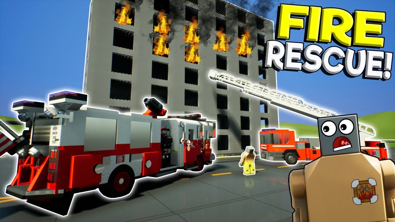 LEGO FIRE & POLICE RESCUE MISSION! - Brick Rigs Multiplayer Gameplay Challenge - Lego