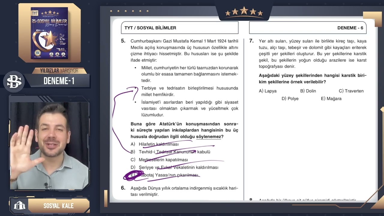 TYT Sosyal 6. Deneme | Bilgi Sarmal Yıldızlar Yarışıyor Deneme Çözümleri