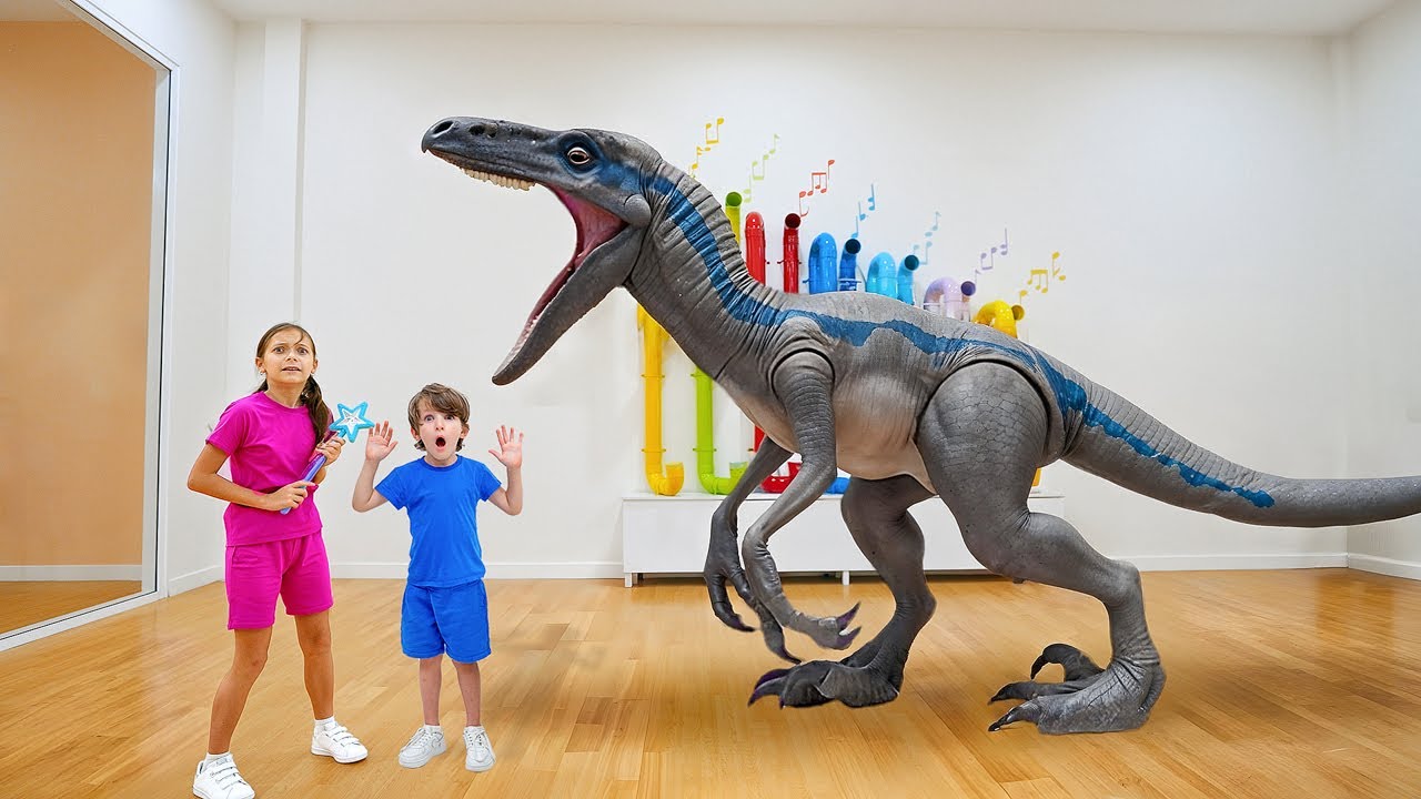 Dinossauros de brinquedo do Alex ganharam vida  🦖 história educativa para crianças sobre DINOSSAUROS