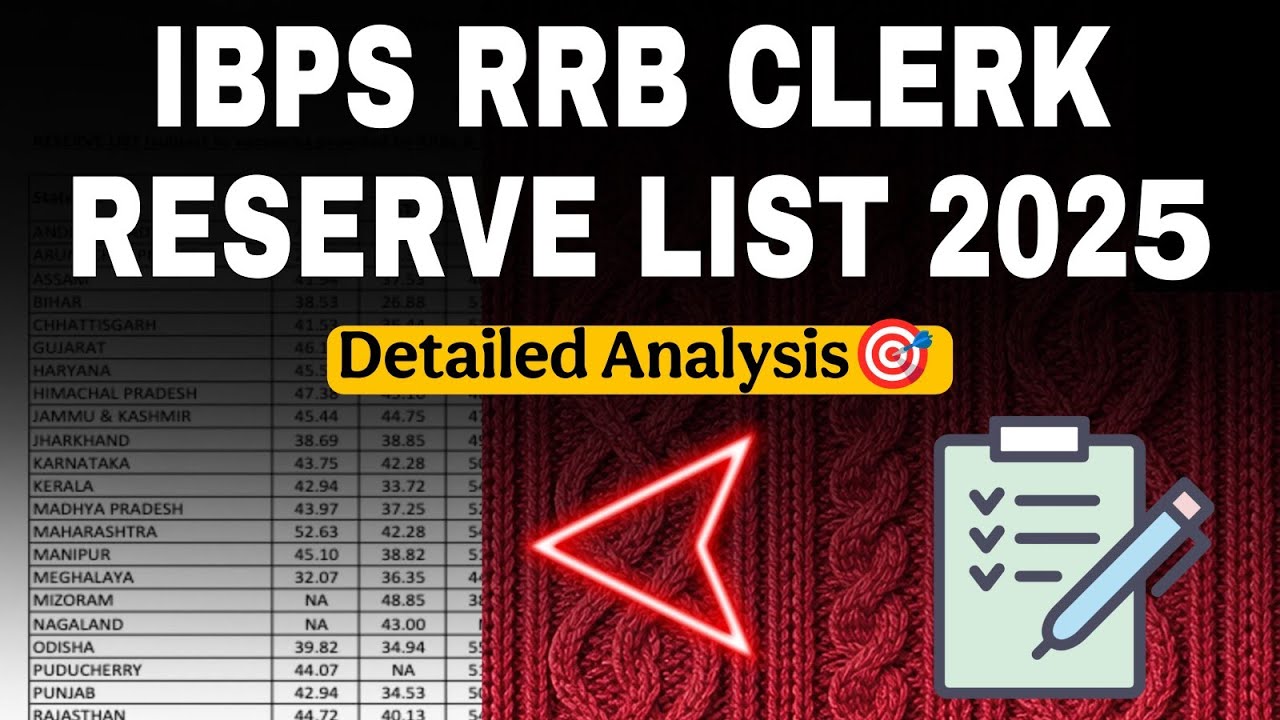 IBPS RRB CLERK 2025 RESERVE LIST CHANCES | EXPECTED DATES