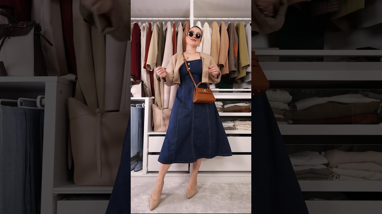 This denim dress 💙 Found this beautiful denim midi dress and I wanted to share it with you 🥹 #grwm