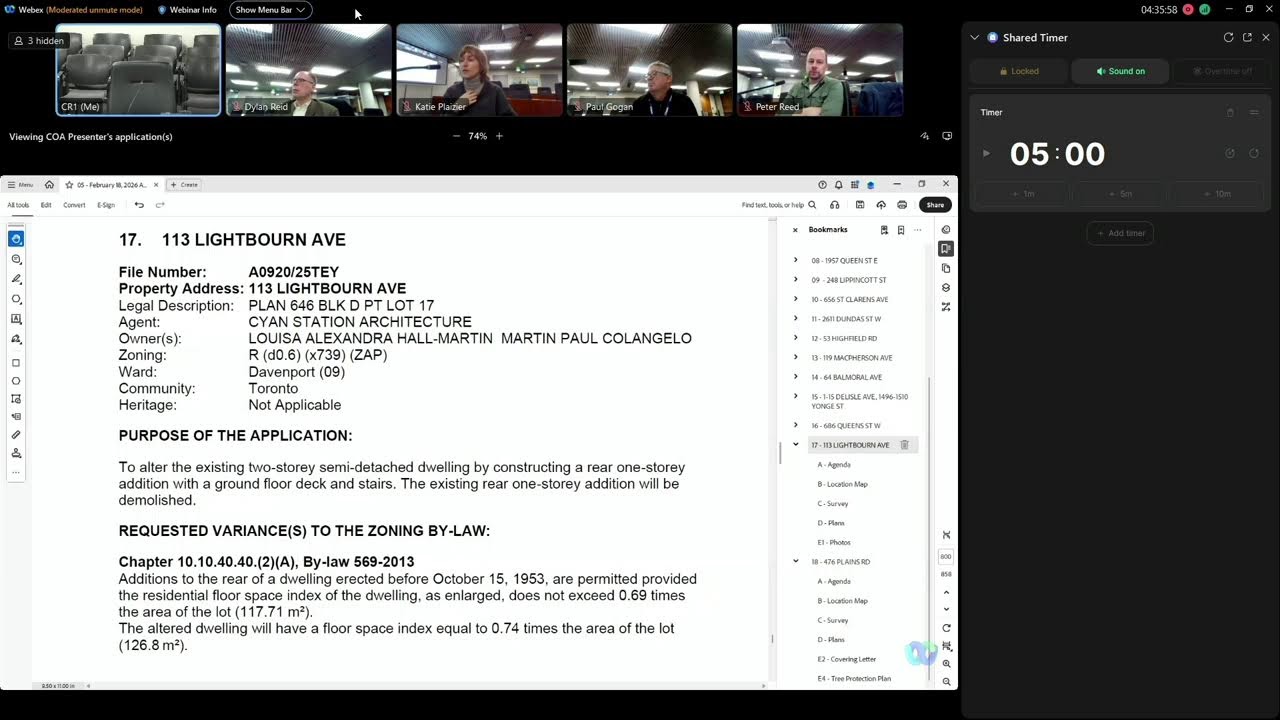 Committee of Adjustment, Public Hearing, Toronto and East York, February 18, 2026 (AM)