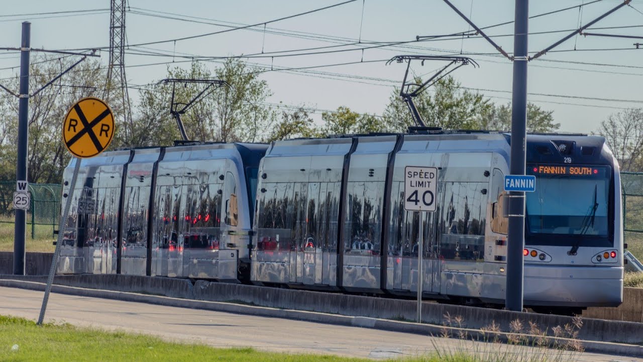 Houston METRORail Around Fannin South TC & NRG Stadium + Buses
