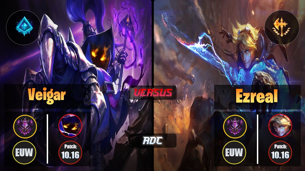 Master VEIGAR [Glacial Augment] (ADC) VS  EZREAL - Master EUW Patch 10.16