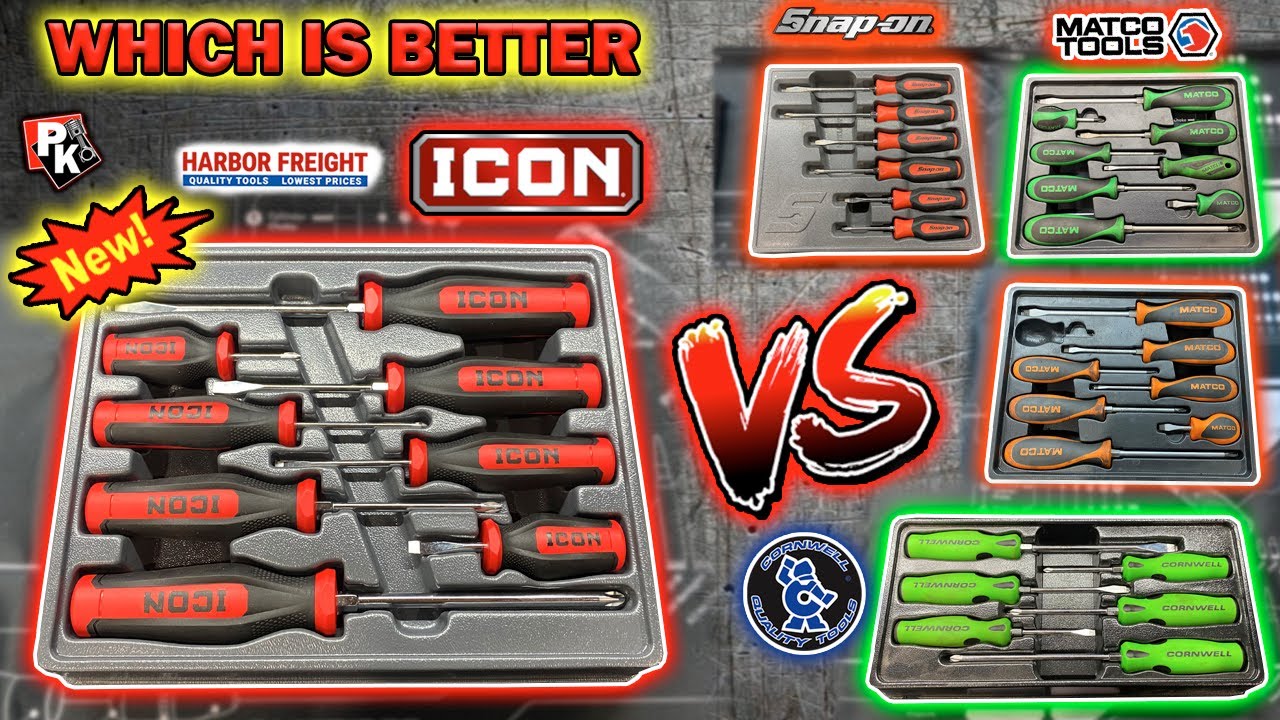 NEW HARBOR FREIGHT ICON SCREWDRIVERS VS SNAP ON, MATCO, CORNWELL #harborfreight  #snapon #toolreview