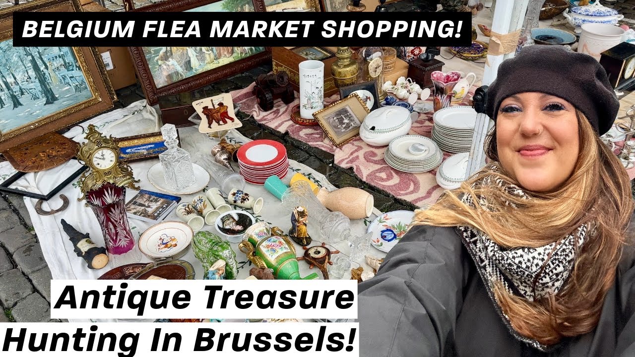 FLEA MARKET SHOPPING! Treasure Hunt In Brussels, Belgium For Valuable Antiques! | Part 1