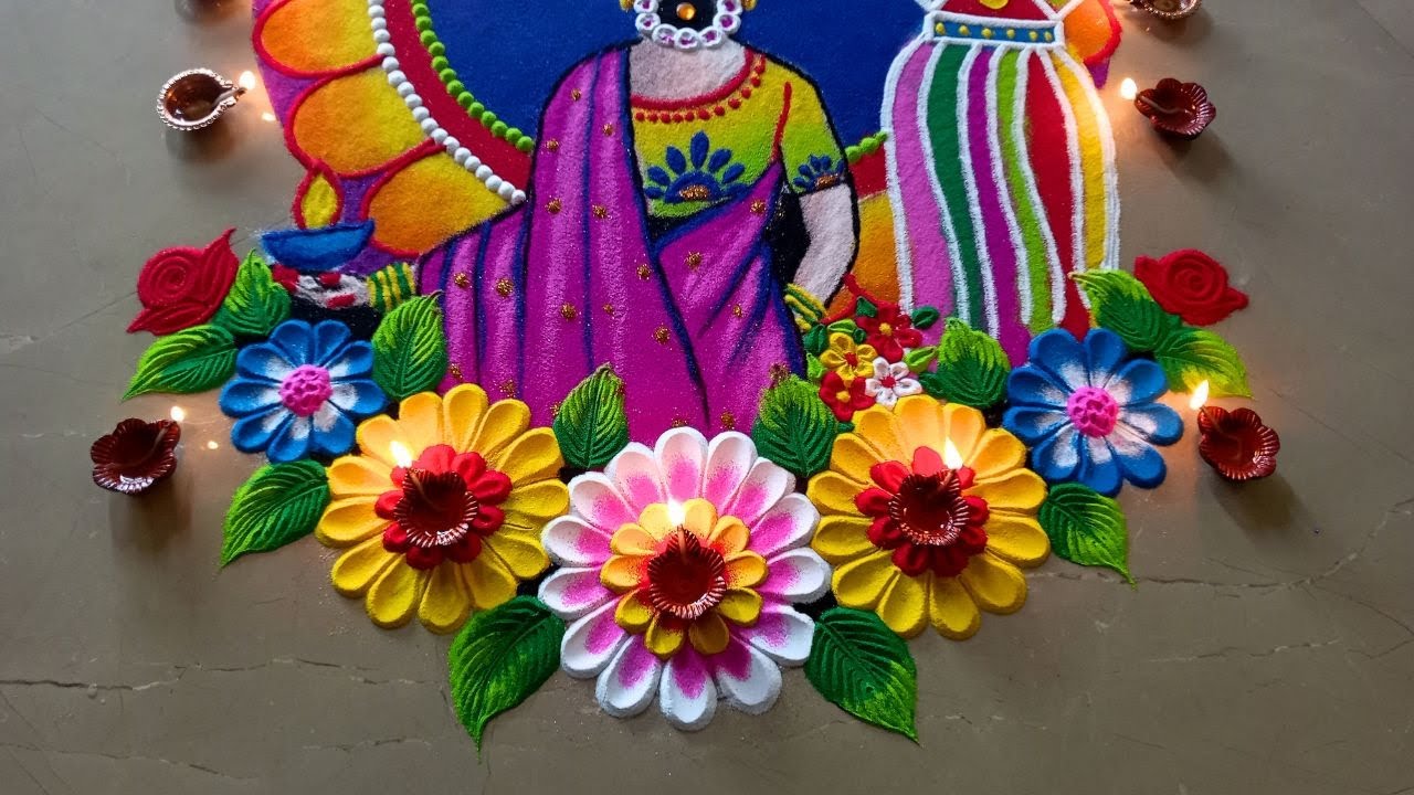 Diwali  special creative rangoli 2025. step by step .