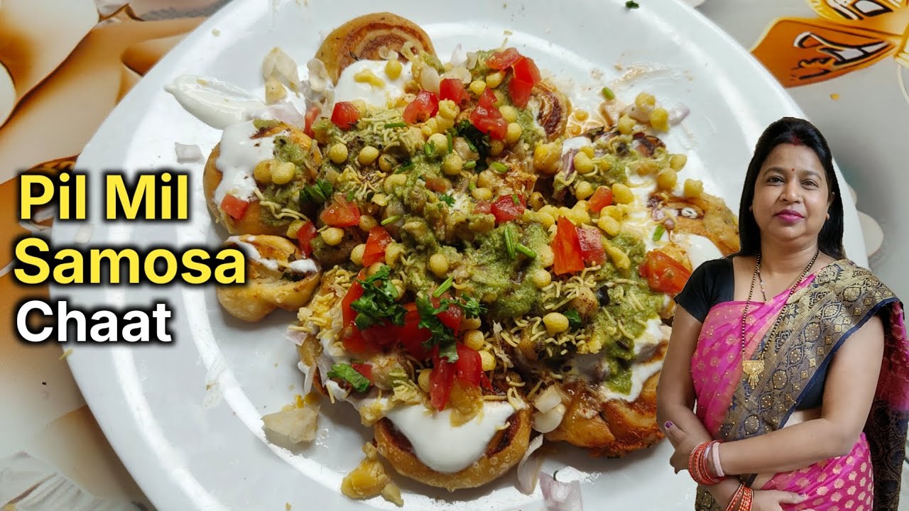 बिल्कुल नई स्टाइल से बनाए पिलमिल समोसा चैट सिंपल तरीके से ###..samosa chaat