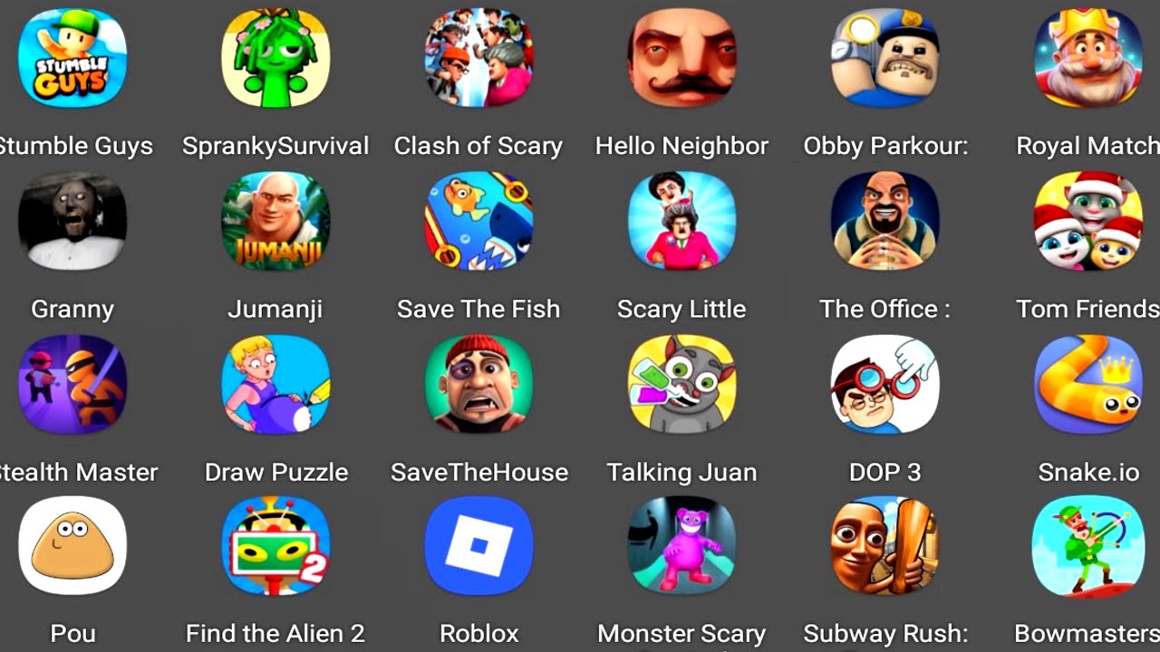 Roblox,Scary Little,Sprunki survival,Bowmasters,Draw Puzzle,DOP 3,Royal Match GAMEPLAY 