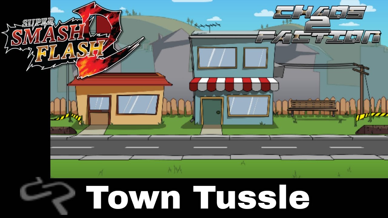 SSF2 Mods Town Tussle Stage Chaos Faction 2 (Over Bomb Factory)
