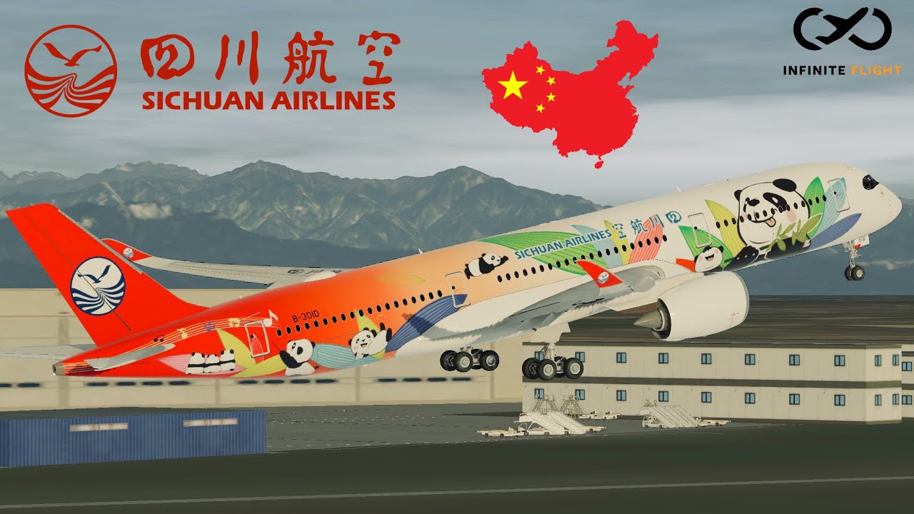 Infinite Flight 26.1 BETA: Чэнду (CTU) — Пекин (PEK) | Sichuan Airlines | Airbus A350-900
