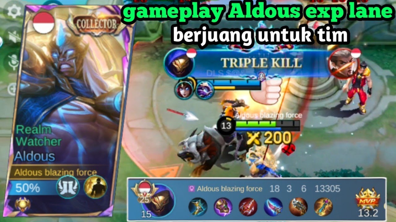 GAMEPLAY ALDOUS EXP LANE VS LAPU LAPU||BERJUANG UNTUK TIM PEMULA WAJIB LIHAT AGAR PAHAM 