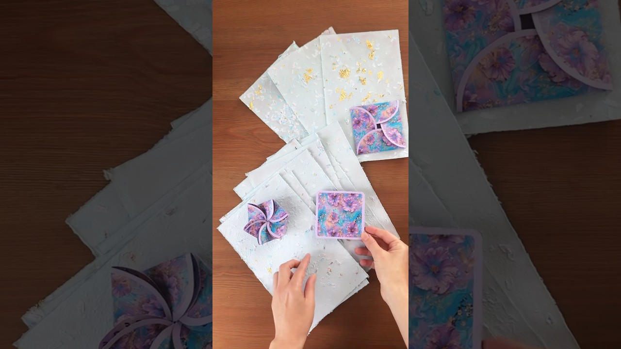 From Printed paper scraps To brand new paper! Free cards template on YouTube! ✨💖 #handmadepaper