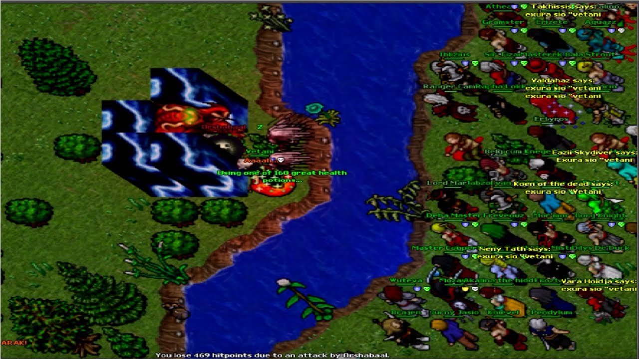 Tibia - EK 129 x Orshabaal & NICE LOOT (Hiberna 2008 8.11)