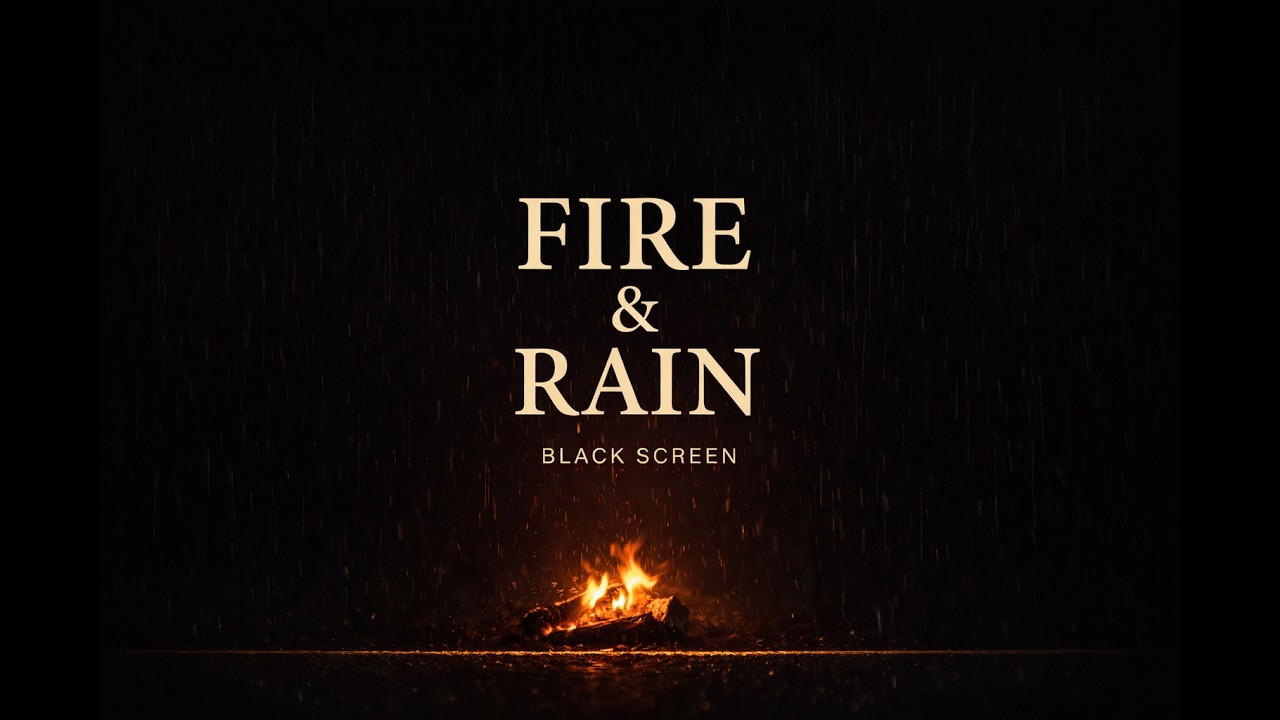 Fireplace & Rain Sounds for Sleep 🔥🌧 (No Thunder, No Music) | 8 Hours Black Screen