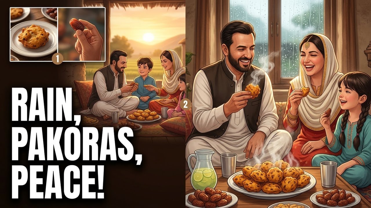 Village Rain & Kitchen Warmth | A Ghibli-Style Ramadan Evening