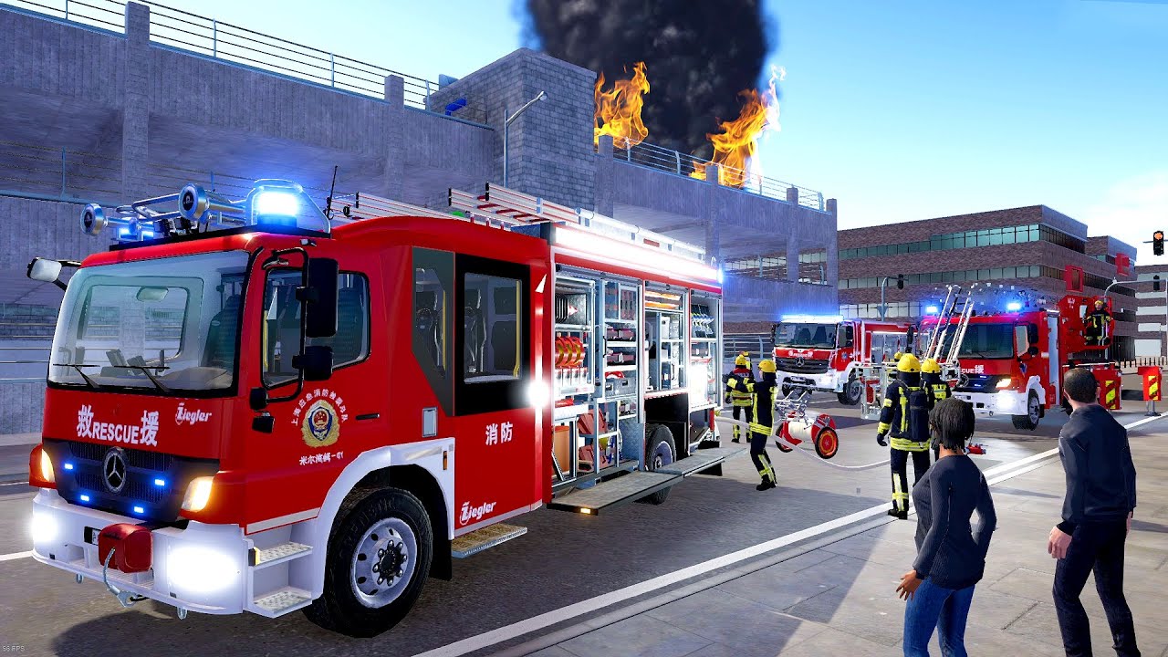 Emergency Call 112 - Chinese Fire Brigade Responded to a Car Park Fire!