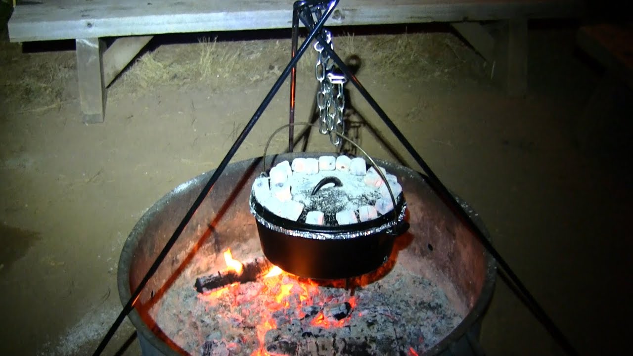 Dutch Oven CampFire Cooking On The Tripod EPIC