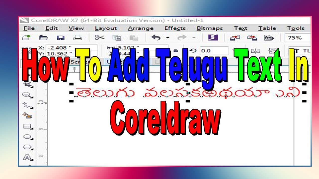 How To Add Telugu Text In Coreldraw In Hindi