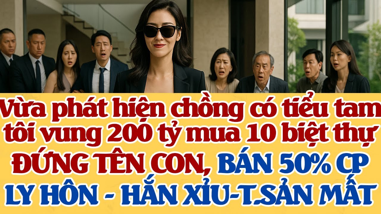 Phát hiện chồng có tiểu tam,tôi rút 200 tỷ mua 10 biệt thự đứng tên con, BÁN 50% CP. LY HÔN -HẮN XỈU