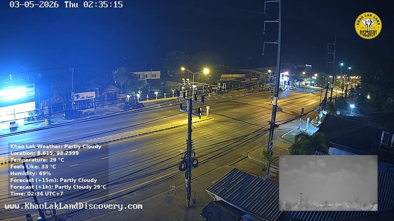🔴 Khao Lak Webcam - Phang Nga, Thailand 🇹🇭 05-Mar-2026 01:08