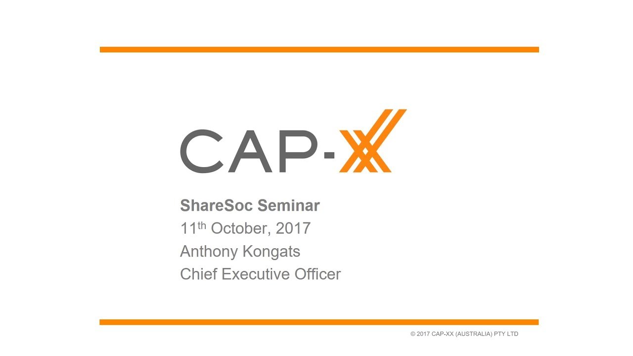 CAP-XX (CPX) ShareSoc growth seminar October 2017