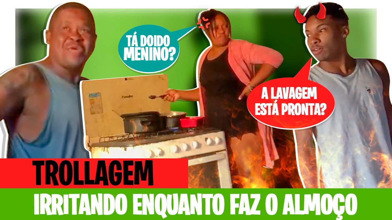 IRRITADO MINHA IRMÃ ENQUANTO ELA FAZ O ALMOÇO!! ( Deu Treta )