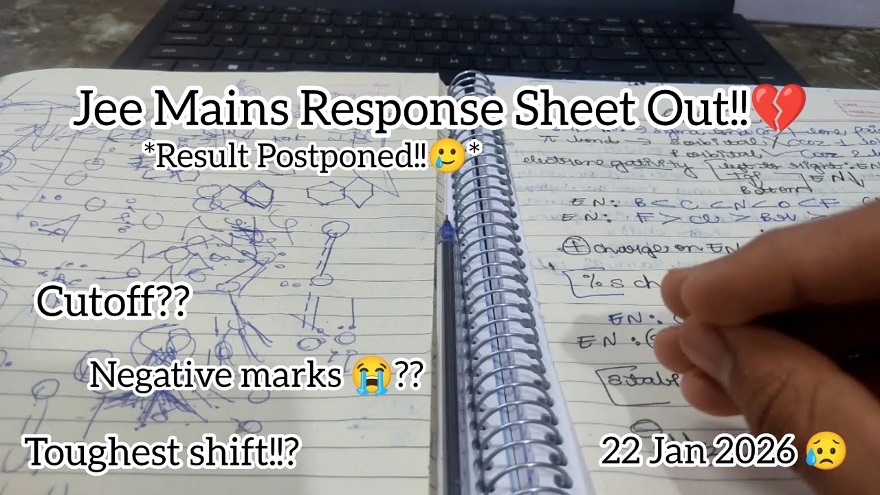 Jee Mains Result Postponed + Response Sheet Out 💔😭 Dropper  