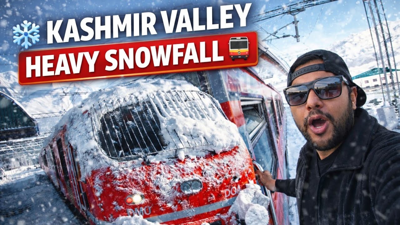 ❄️ बर्फ से ढकी कश्मीर वैली में ट्रेन सफर | Kashmir Valley Train Journey