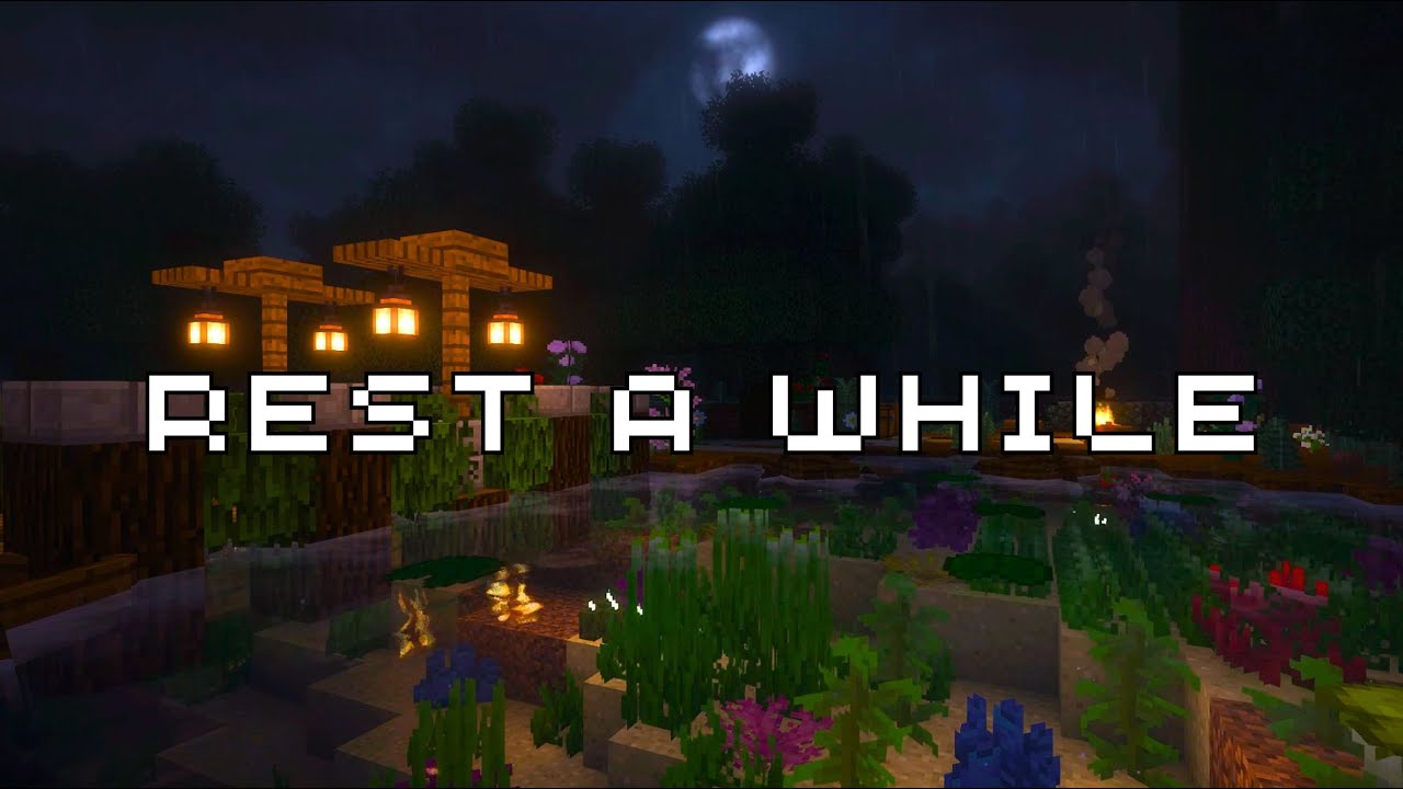 let sleep find you… (minecraft ambience, fire & water)